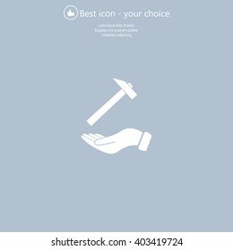 hammer in hand icon
