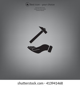 hammer in hand icon