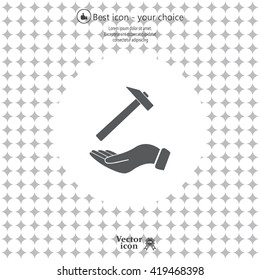 hammer in hand icon