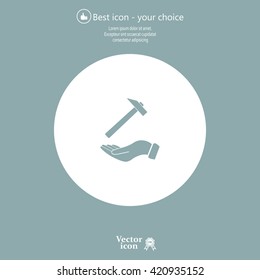 hammer in hand icon