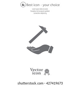 hammer in hand icon