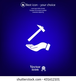 hammer in hand icon