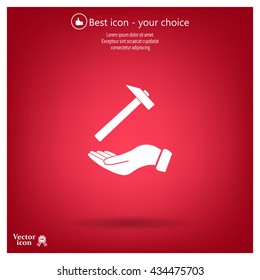 hammer in hand icon