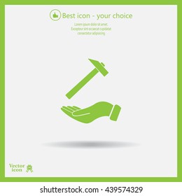 hammer in hand icon