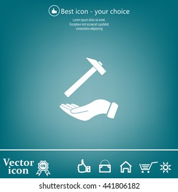 hammer in hand icon