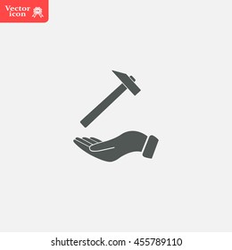 hammer in hand icon