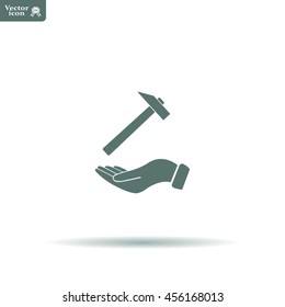 hammer in hand icon