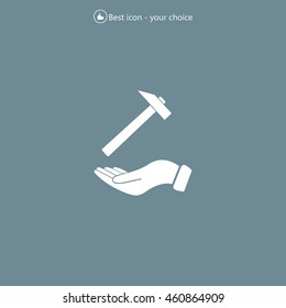 hammer in hand icon