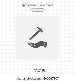 hammer in hand icon