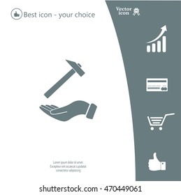 hammer in hand icon