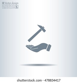 hammer in hand icon