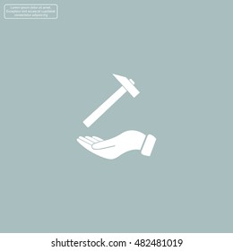 hammer in hand icon