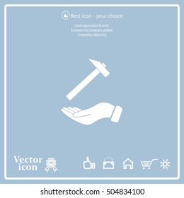hammer in hand icon