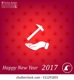 hammer in hand icon