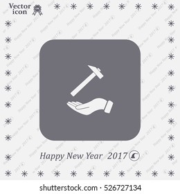 hammer in hand icon