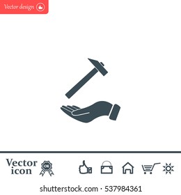 hammer in hand icon