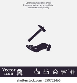 hammer in hand icon