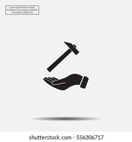 hammer in hand icon
