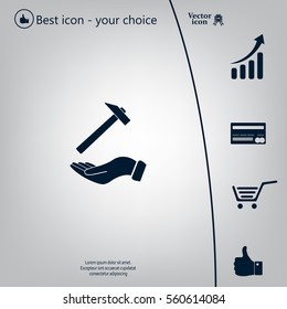 hammer in hand icon