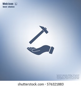 hammer in hand icon