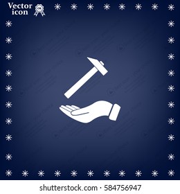 hammer in hand icon