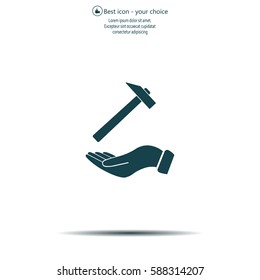 hammer in hand icon
