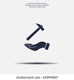 hammer in hand icon
