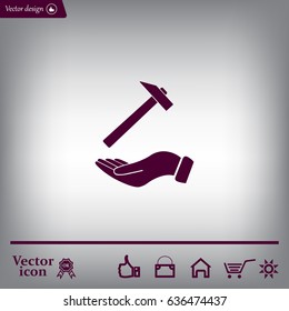 hammer in hand icon