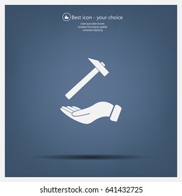hammer in hand icon