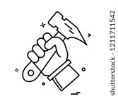 hammer hand icon vector design 