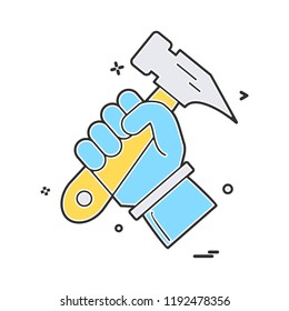 hammer hand icon vector design 