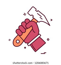 hammer hand icon vector design 