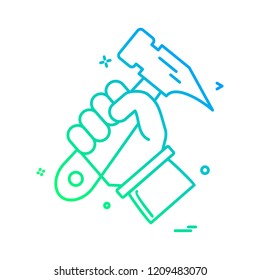 hammer hand icon vector design 