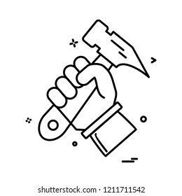 hammer hand icon vector design 
