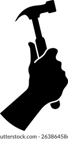 Hammer in hand simple symbol for repair and service