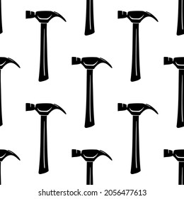 hammer hand tool for pulling out nails. repair seamless vector background