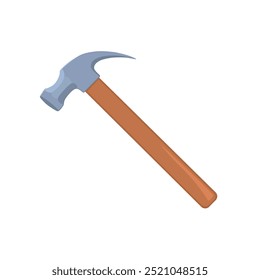 Hammer. Handyman tool for home repair. Cartoon claw hammer. Construction work tool vector illustration.