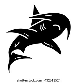 Hammer head fish in vector