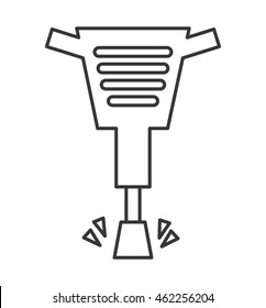 hammer hidraulic tool icon vector illustration design