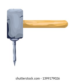 Hammer hit nail vector design illustration isolated on white background