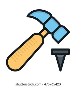 Hammer Hit Vector Icon 