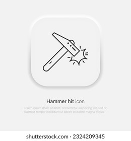 Hammer traf Vektorsymbol im Stil der Lungenorphie. Vektor EPS10