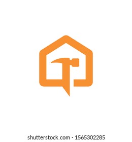 Hammer home logo design template