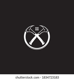 hammer house logo design vector template
