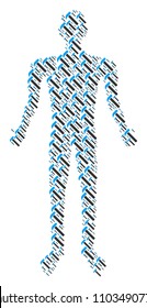 Hammer human figure. Vector hammer icons are arranged into human illustration.