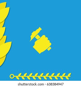 Hammer in the human hand. 