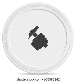 Hammer in the human hand. 