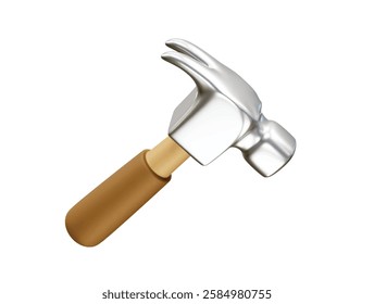 Hammer icon 3d rendering illustration