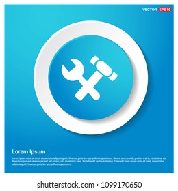 Hammer icon Abstract Blue Web Sticker Button