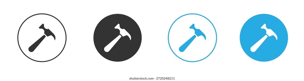 Icono del martillo para el App y el Diseño web. Ilustración de elemento simple.